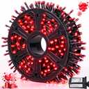 JMEXSUSS 500 LED Red Valentines Day Lights Outdoor, 173ft Christmas Lights Plug in, Waterproof 8 Modes Red String Light for Tree Party Xmas Holiday Valentines Day Decorations