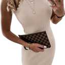 miduo Womens Scallop Trim Halter Neck Sleeveless Sweater Ribbed Knit Mini Dress Bodycon Club Party Dresses