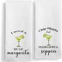 Bar Kitchen Towels Set of 2, Margarita Gifts for Women Hand Towels, Bartender Gifts Decorative Dish Tea Towels for Kitchen Home Bar Cart Bartender, 16X24In