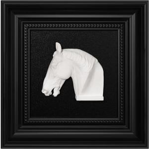 FOLKOR LIFE Black and White Framed Wall Art Sculpture for Home Vintage Decor, Horse Head Wall Decor Statue, Hanging Wall Plaque for Modern Farmhouse Living Room, Bedroom Decoration