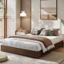 GarveeHome Queen Size Wood Platform Bed Frame,Wooden Bed Frame Without Headboard, Wood Slat Support,No Box Spring Needed, Easy Assembly