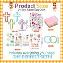 Gersoniel 24 Sets Easter Cross Crafts Bulk Christian Cross Tissue Paper DIY Art and Craft Kits with Stickers Make Your Own Religious Ornaments for Lent Holy Week Spring Easter Church Activities