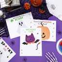 32 Pcs Halloween Craft Kit DIY Handprint Card with 3 Pcs Ink Pads Make Your Own Halloween Greeting Cards Unique Party Gifts for DIY Art Craft Activity Supplies