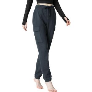 Women's Fleece Cargo Joggers - Multi-Pockets, Elastic Drawstring Waist, Warm Winter Daily Wear (XL)