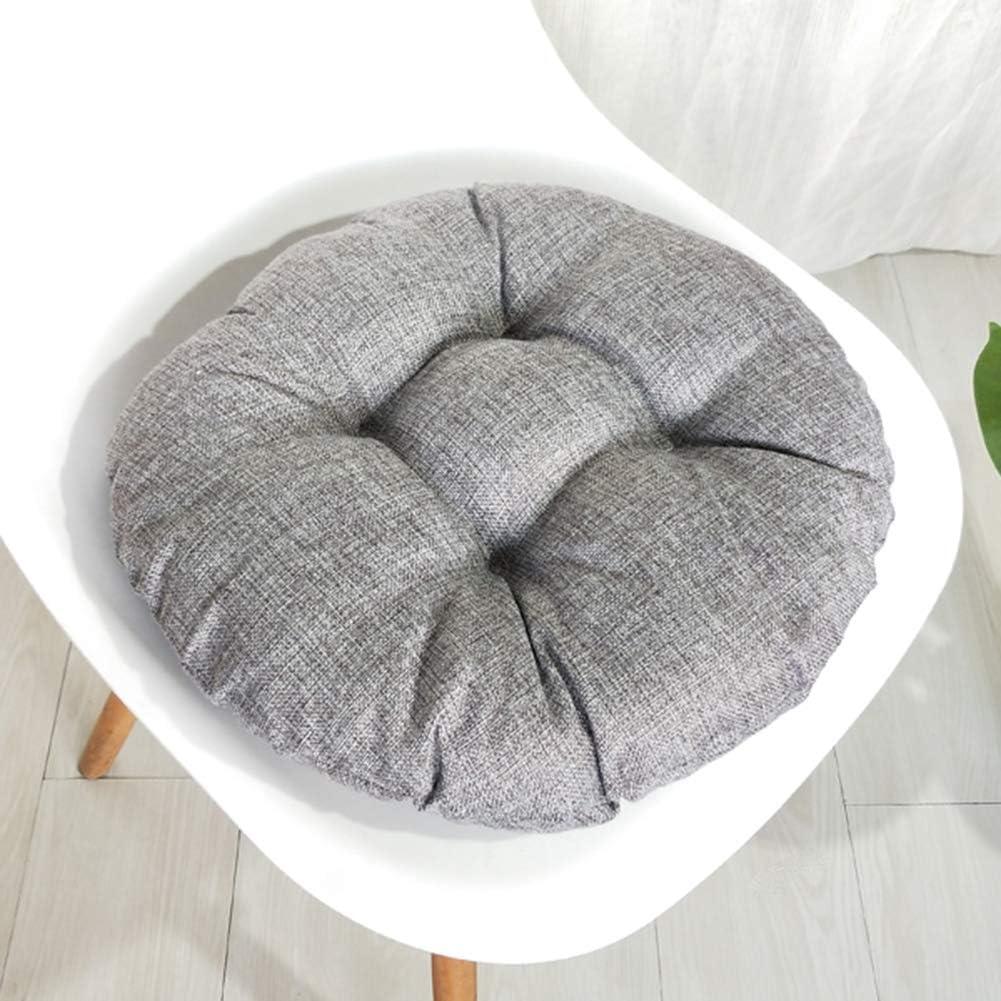 vctops 18" Round Bar Stool Cushion, Linen Fabric and Thick Padding, Comfortable Sitting for Round Wooden/Metal Stools Grey