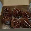 Jenaai 6 Pcs Velvet Glitter Christmas Tree Ornaments Set 3.15 Inch 3 Style Flocked Christmas Balls Ornaments Xmas Balls Decoration for Xmas Tree Decorative Party Wedding(Dark Brown)