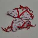 MakeMeChic Women's 2 Piece Bikini Set Cherry Halter Backless Ruffle String Cute Bathing Suit (X-Large, Red and White)