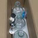 3Pcs 16oz Clear Glass Bottles with black Lids and PVC Shrink Capsules, 500ml Liquor Bottles with T-shaped Caps, Empty Heavy Base Wine Bottle for Wine, Whiskey, Soda, Beer, Juices, Beverages (3)