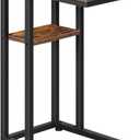 HOOBRO Foldable End Table, C Shaped Side Table with Storage Shelf, Small Snack Table Suitable for Living Room Bedroom Small Spaces, Easy Assembly, Rustic Brown BF29SF01