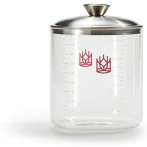 King Arthur Baking Company Glass Sourdough Crock with Lid, 1.5-Quart Capacity