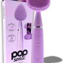 Pop Sonic Clover Facial Cleansing Device- Silicone Pore Cleaning Tool w/Case- 8000VPM, USB Charging Skin Care Tools for Face (Lavendar)