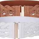 GRACE KARIN Women's Elastic Wide Belts Vintage Stretchy Belt Retro Fashion Cinch Belts for Dresses, Medium
