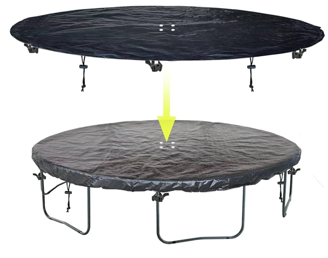 Trampoline Cover 8-16 Ft Trampoline Winter Cover, Easy to Install Trampoline Protective Cover, Waterproof Trampoline Covers, Anti-UV, Snow, Dust-Proof Trampoline Weather Cover black