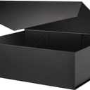 PACKHOME 17x14.5x5.5 Inches, Extra Large Gift Box with Lid, Magnetic Closure Box for Clothes and Large Gifts (Matte Black with Grain Texture)