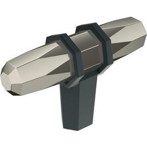 Amerock | Cabinet Knob | Polished Nickel/Black Bronze | 2-1/2 inch (64 mm) Length | London | 1 Pack | Drawer Knob | Cabinet Hardware
