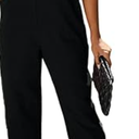 AMEBELLE Women's Sleeveless Cotton Linen Overalls Rompers Baggy Wide Leg Jumpsuits,  black, Size M
