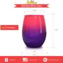 Bad Bananas Ombre Pink and Purple - Set of Two 21 oz Stemless Wine Glasses - Colored Glassware - Colorful Drinking Glasses Wine Gifts for Women