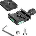 50mm Quick Release Plate Clamp Adapter Compatible with Arca Swiss for DSLR Camera Tripod Ball Head Monopod Stabilizer (KQ-50 QR pale)