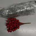 60 Pcs Artificial Christmas Snow Pine Branches with Red Berry Stems, Snowy Faux Greenery Norfolk Pine Cypress Leaves Stems, Berries White Frosted Fake Foliage Pine Needle Picks for Garland Home Decor