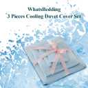 WhatsBedding 3 Pieces Duvet Cover Set Twin Size - Prewashed Bedding Set, Extra Comfy & Breathable Cooling Comfoter Cover, 1 Duvet Cover and 1 Pillowcase, 68x90 (Light Blue, Twin)
