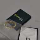 PAVOI 14K Gold Plated Eternity Ring for Women - Square-Cut Cubic Zirconia Rings - Stackable Love Wedding Band, SIze 10