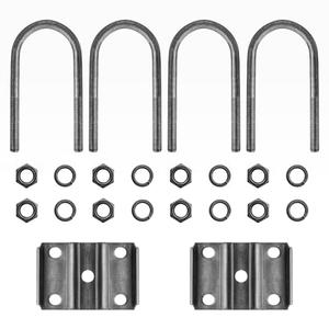 Tow-max Soaring Trailer U Bolt Kit for 5200-7000lbs Capacity 3"" Round Trailer Axle with 2 Mounting Plates & 8 Hex Nut Sets (3"" Round Axle)