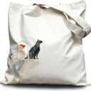 Stylish Girl Themed Tote Bag, Fashionable Canvas Bag for Daily Use, Ideal Gift for Cat Lovers & Fashion - Forward Women