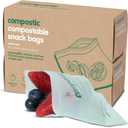 Compostic Home Compostable Resealable Snack Size Bags, Microwave & Freezer Safe, Organic Food Storage Container, 90 Count + 10 Bonus Bags