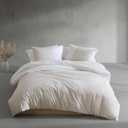 Calvin Klein - King Comforter Set, Soft Cotton Percale Comforter with Matching Shams, Ikat Pinstripe Bedding Set (Neutral Pink, King)
