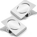 Grtard Strong Magnetic Clips, 2.2 Inch Extra Large Magnetic Clips Heavy Duty, 2Pack Magnet Clip for Fridge, Clip Magnets for Refrigerator, Whiteboard, Classroom, Kitchen, Office Organizer (Silver)
