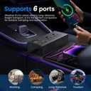 300W Car Voltage Converter Inverter DC 12V to AC 110V Ports Fast Charging Car Charger with Cigarette Lighter Plug with 2 Sockets and 4 USB for Business Trips and Vacation