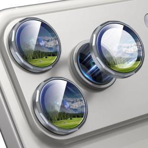 2 x Xfilm for iPhone 17 Pro / 17 Pro Max Camera Lens Protector 16-Facet, Individual Metal with 9H Hardness, Scratch-Proof Camera Screen Protector, Stylish Accessories, Case Friendly (Titanium Gray)