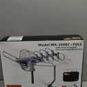 WA-2608 Digital Amplified Outdoor HD TV Antenna with Mounting Pole & 60 Ft RG6 Coax Cable,Coaxial Grounding Block,200 Miles Long Range Wireless Remote Control 360 Degree Rotation Support 2 TVs