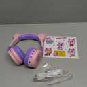 iClever Kids Bluetooth Headphones, Light Up Cat Ear,60H Playtime, USB C Fast Charging, Safe Volume 74/85dBA, Bluetooth 5.3,Toddler Headphones Wireless for iPad Tablets Travel,Meow Cookies-Peach Pink