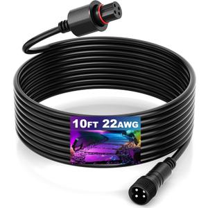 Outdoor 10FT Flood Lights Extension Cord4Pin Waterproof ConnectorExtend Your for Go-vee Outdoor Flood Lights 2 H7058 H7057 - Weatherproof