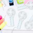 12 Pcs Back to School Small Personal Portable Fans | Mini Handheld Fan Bulk Cute Fans Favor for School Party Gift Outdoor Sport Cooling Supplies (Notebook)