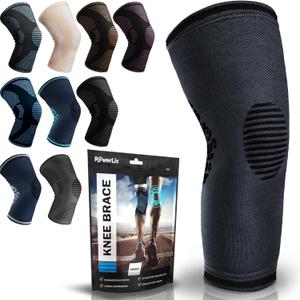 POWERLIX Knee Brace Support Best Compression Sleeve for Men & Women for Pain Relief Superior Braces for Meniscus Tear & Arthritis, Please Refer to The Sizing Chart