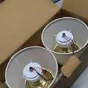 2 Pack Cordless Table Lamp, Rechargeable Desk Lamp with Fabric Shade, Battery Operated Lamp 3 Color Stepless Dimming, Small Touch Bedside Lamp Home Decor for Dining, Counter (Brushed Gold)