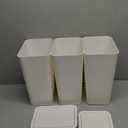 N. NETDOT 3 Pack 2.6 Gallon / 10L Bathroom Trash Can with Lid,Kitchen Garbage Can Small Trash Bin Waste Basket for Bathroom,Kitchen,Bedroom,Living Room,Office - Off White