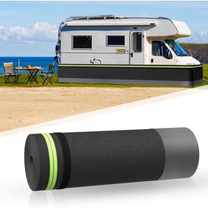Easy Installation RV Skirting, Travel Wheel Skirt for Mobile Home Exterior, PVC with Tightly Metal Plates, Convenient Storage Wheel Rv Cover for Garden,Outdoor, Yard (Black, 2.6 x52.5ft)