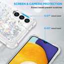 ANSHOW Glitter Case for Samsung Galaxy S24/S25, Shockproof Clear TPU with Screen Protector, Bling Glitters, Silver