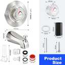 Shower Trim Kit with Tub Spout, Compatible with Moen Chateau T470 Single Handle Tub/Shower Standard Valve, for Moen 1225 Trim Kit, Includes Escutcheon, Tubes, Shower handle and Screws (Brushed Nickel)
