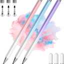 Stylus Pens for Touch Screens, 2 in 1 High Precision Universal Stylus Pen for iPad Compatible with Apple, iPhone, iPad, Android, Microsoft Tablets, Phones, 3 Pack - Blue, Pink, Purple