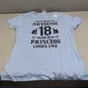 18 Year Old Girl Birthday Gifts Shirt 18th Birthday Princess T-Shirt (Small) Baby Blue