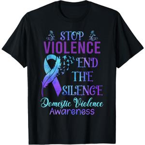 Family Domestic Violence Awareness Purple Ribbon T-Shirt M