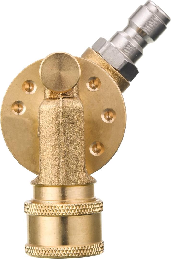 FIXFANS Pressure Washer Pivoting Coupler, 1/4” Quick Connect Gutter Cleaner Attachment, 240 Degree with 7 Angles for Power Washer Spray Nozzle, 4500PSI