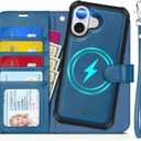 TUCCH Detachable Case Wallet for iPhone 17 (6.3") 2025, Wrist Strap | 4 Card Slots RFID Blocking | Wireless Charging | Stand | 2-in-1 Magnetic | PU Leather | Shockproof Folio Cover | Light Blue