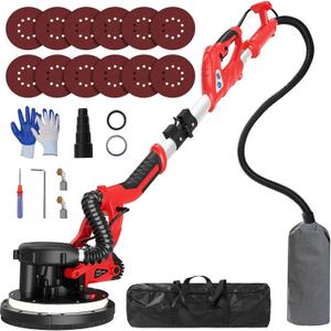 Drywall Sander, 2025 Upgraded 8-Amp Popcorn Ceiling Removal Tool, Red