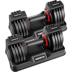 25/55 lbs Pair Adjustable Dumbbell Set, Adjust Dumbbell Weight for Exercises Pair Dumbbells for Men and Women in Home