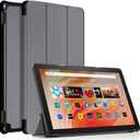 All-New 10.1" Tablet Case (13th Generation, 2023 Release), Wyhfyh PU Leather Trifold Stand Cover with Auto Wake/Sleep, Not for iPad Samsung Tablet, Gray (C1-03)